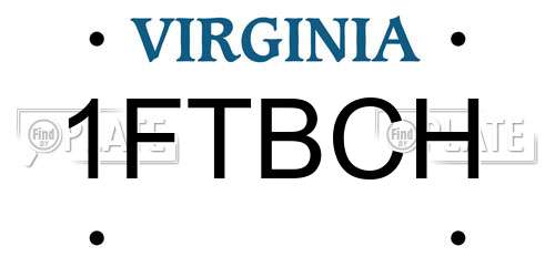 1FTBCH Virginia License Plate