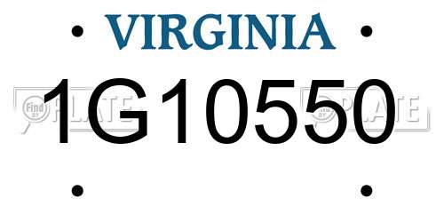 1G10550 Virginia License Plate