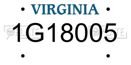 1G18005 Virginia License Plate
