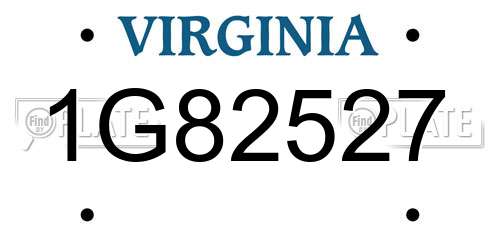 1G82527 Virginia License Plate