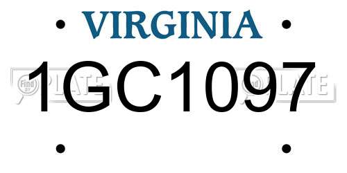 1GC1097 Virginia License Plate
