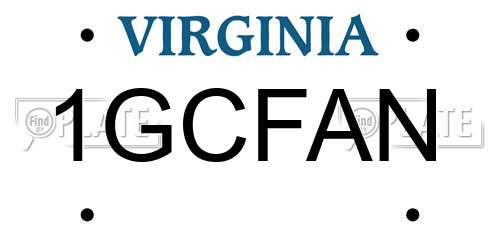 1GCFAN Virginia License Plate