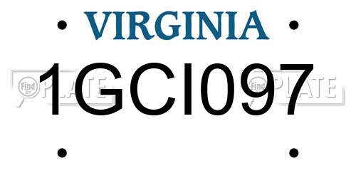 1GCI097 Virginia License Plate