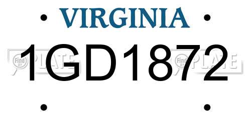 1GD1872 Virginia License Plate