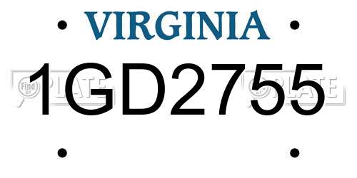 1GD2755 Virginia License Plate