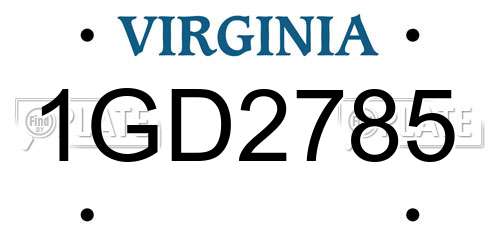 1GD2785 Virginia License Plate