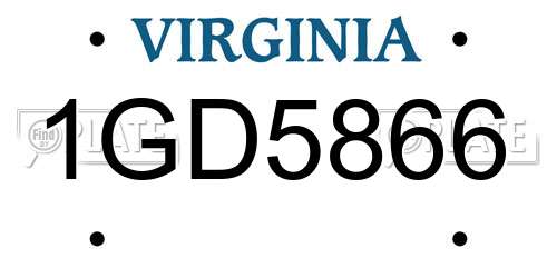 1GD5866 Virginia License Plate