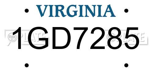 1GD7285 Virginia License Plate