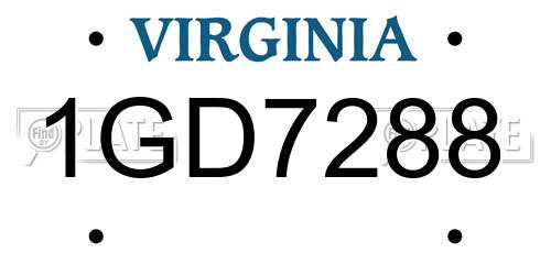 1GD7288 Virginia License Plate