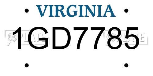 1GD7785 Virginia License Plate