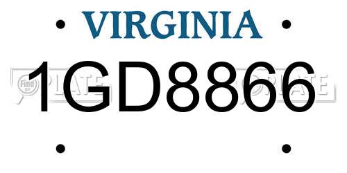 1GD8866 Virginia License Plate