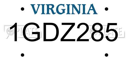 1GDZ285 Virginia License Plate