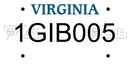 1GIB005 Virginia License Plate