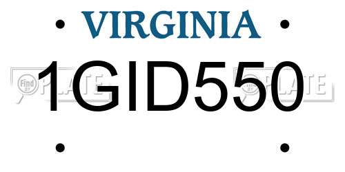 1GID550 Virginia License Plate