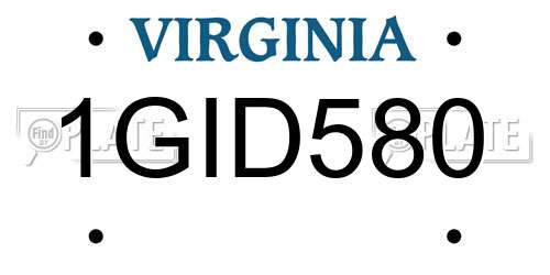 1GID580 Virginia License Plate