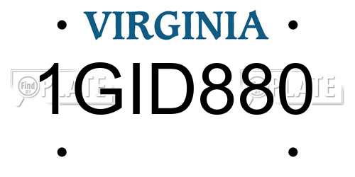 1GID880 Virginia License Plate