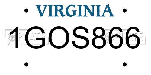 1GOS866 Virginia License Plate