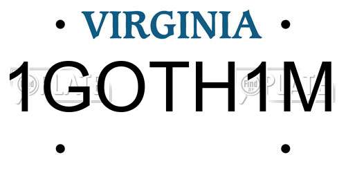 1GOTH1M Virginia License Plate