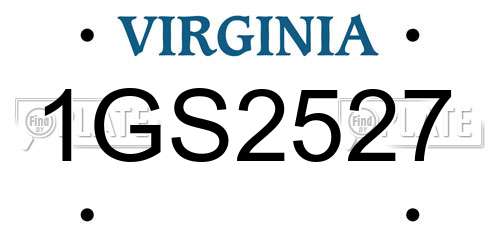 1GS2527 Virginia License Plate