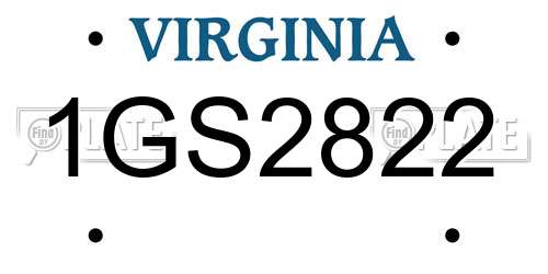 1GS2822 Virginia License Plate