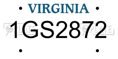 1GS2872 Virginia License Plate