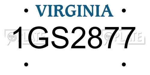 1GS2877 Virginia License Plate