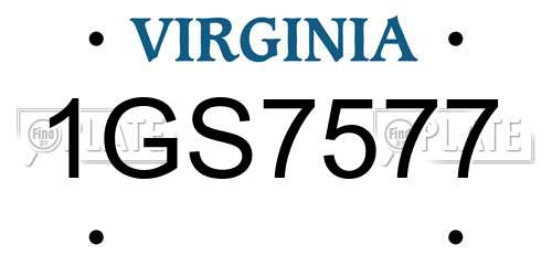 1GS7577 Virginia License Plate