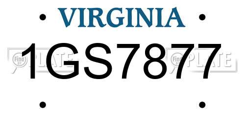 1GS7877 Virginia License Plate