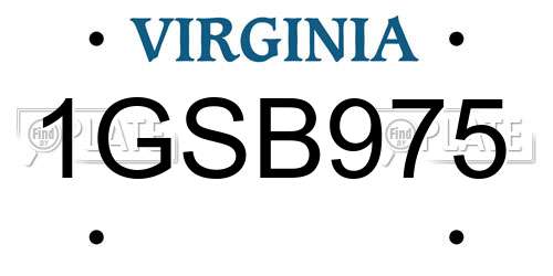 1GSB975 Virginia License Plate
