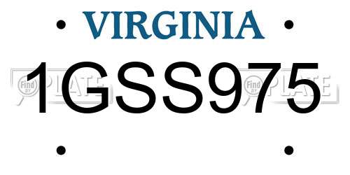 1GSS975 Virginia License Plate