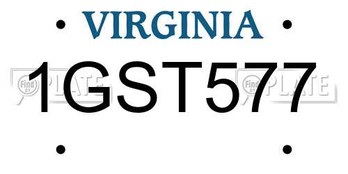 1GST577 Virginia License Plate
