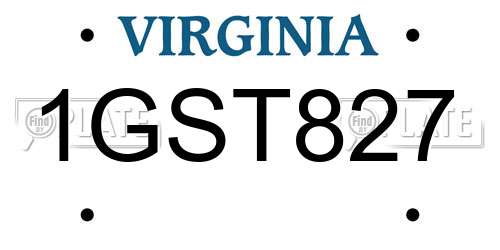 1GST827 Virginia License Plate