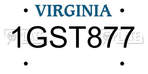 1GST877 Virginia License Plate