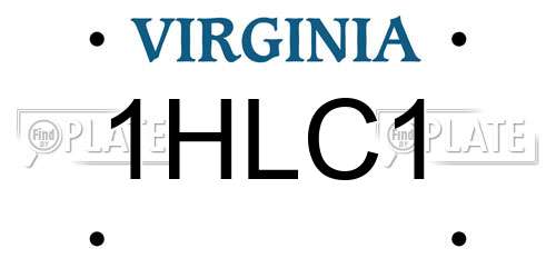 1HLC1 Virginia License Plate