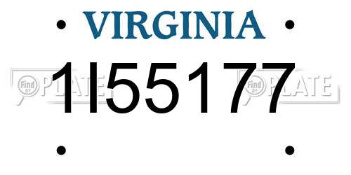 1I55177 Virginia License Plate