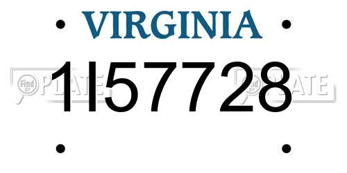 1I57728 Virginia License Plate