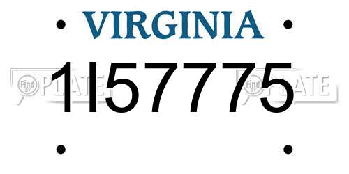1I57775 Virginia License Plate