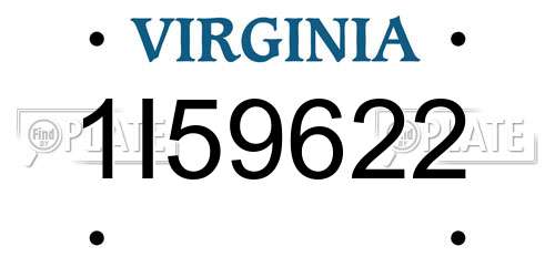 1I59622 Virginia License Plate
