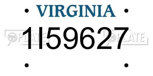 1I59627 Virginia License Plate