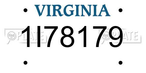 1I78179 Virginia License Plate