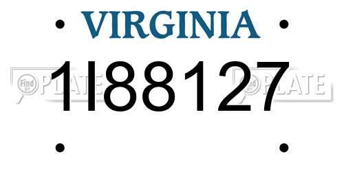 1I88127 Virginia License Plate