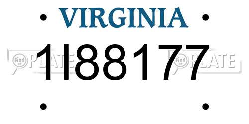 1I88177 Virginia License Plate