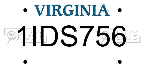 1IDS756 Virginia License Plate