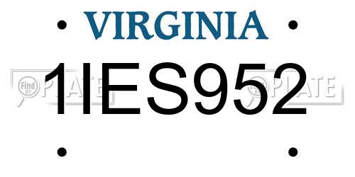 1IES952 Virginia License Plate