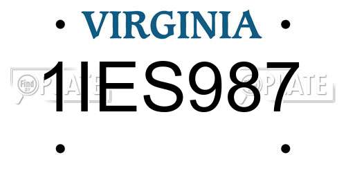 1IES987 Virginia License Plate