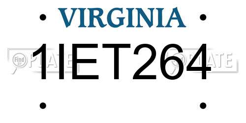 1IET264 Virginia License Plate