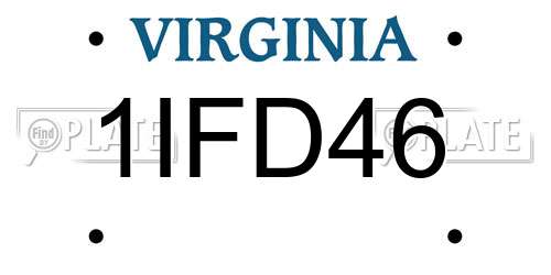 1IFD46 Virginia License Plate