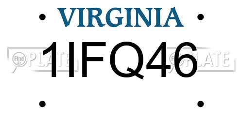 1IFQ46 Virginia License Plate