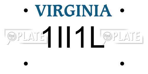 1II1L Virginia License Plate