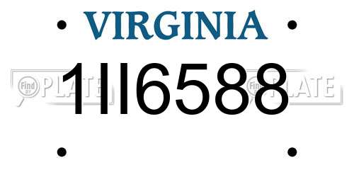 1II6588 Virginia License Plate